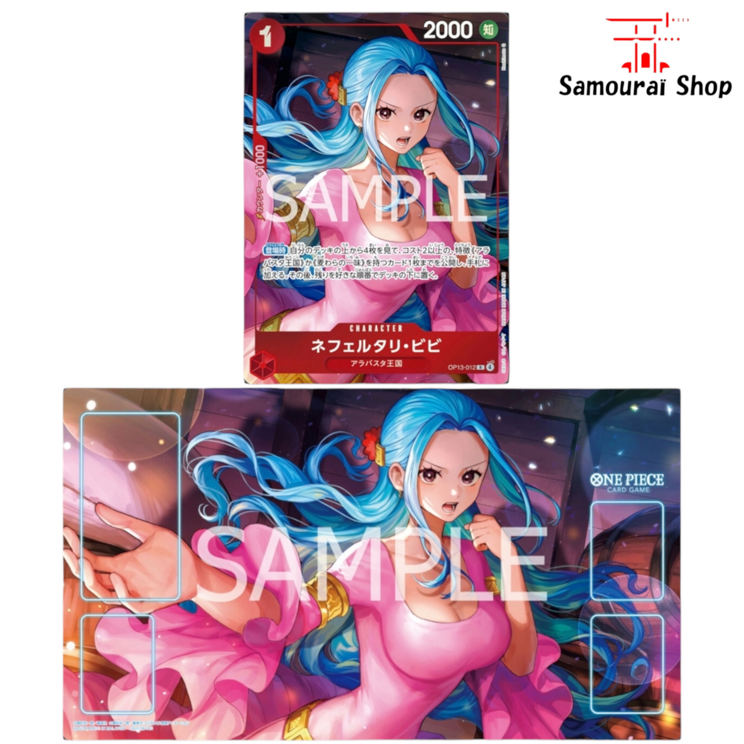 Playmat - Official ONE PIECE Card Game Nefertari Vivi playmat with her promo card