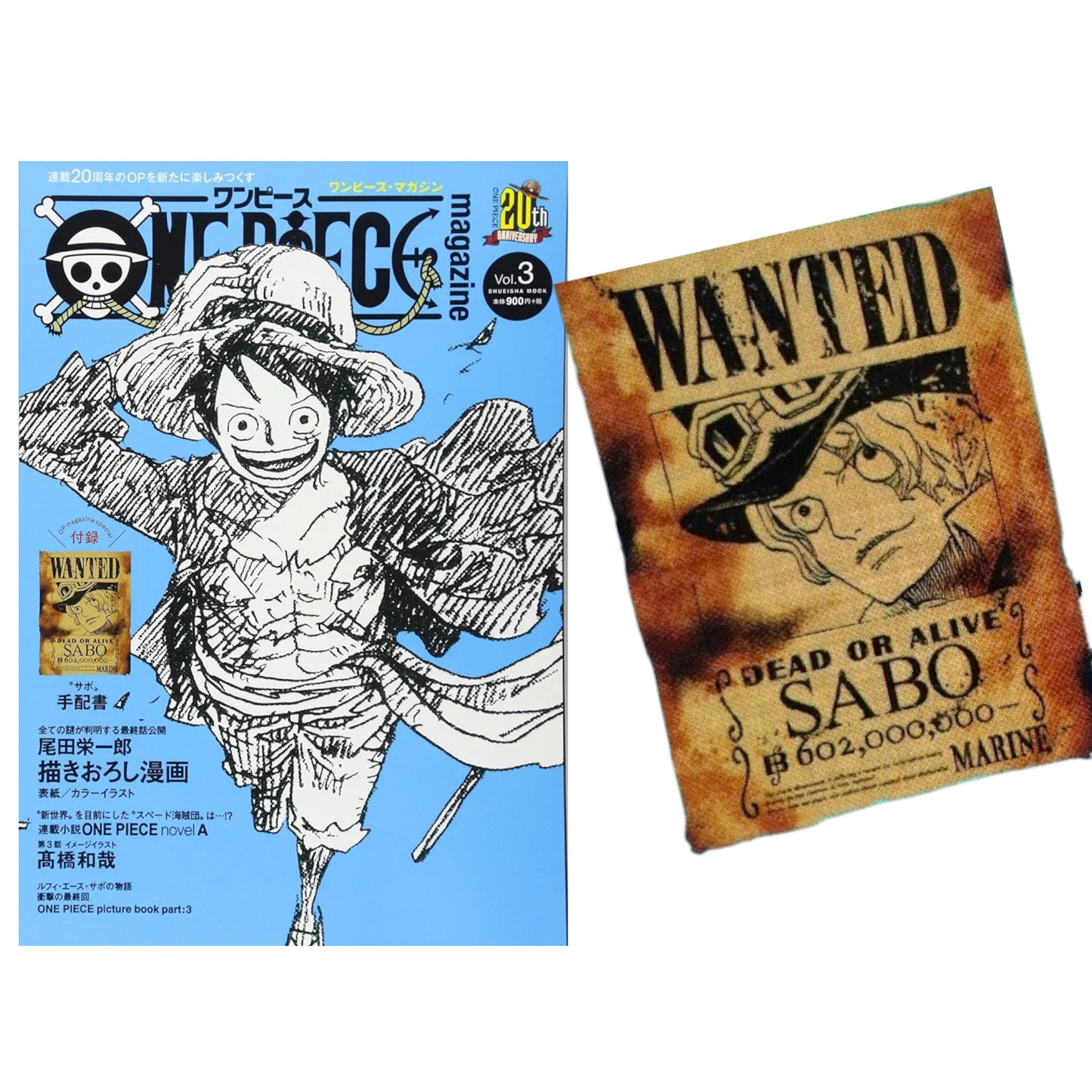 One piece magazine Vol 3 avec son poster Wanted Sabo