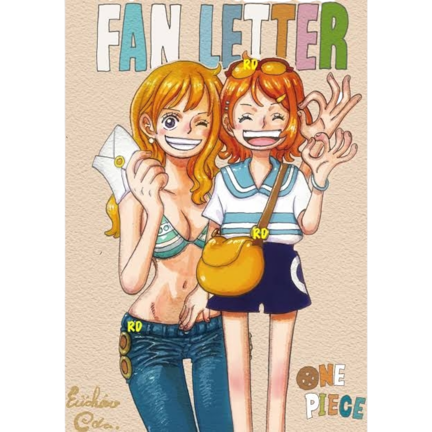 Revista ONE PIECE Edición Especial con su carta promocional de Girl & Nami