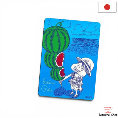 Carte Luffy Pastèque avec la signature de Eiichiro Oda