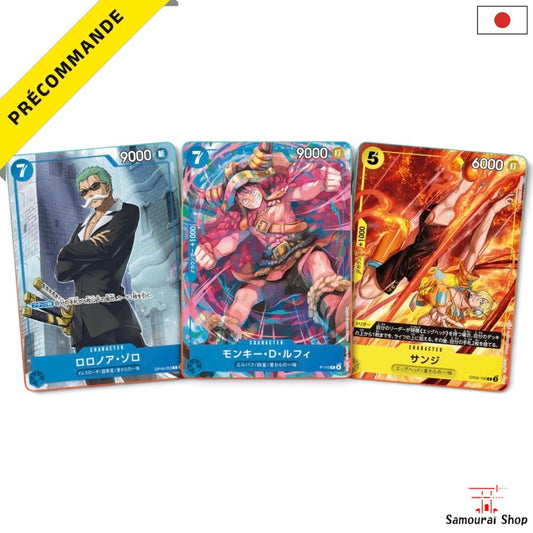 Précommande Pack trio ultime 3 cartes promo exclusives Luffy, Zoro, Sanji