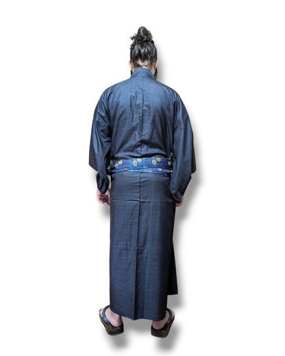 Japanese Kimono &amp; Haori Set in Blue Silk