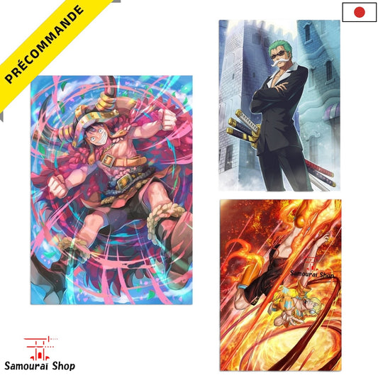 Précommande Pack trio de l'équipage du Chapeau de Paille 3 cartes promos Luffy, Zoro, Sanji