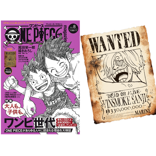 One piece magazine Vol 8 avec son poster Wanted Sanji