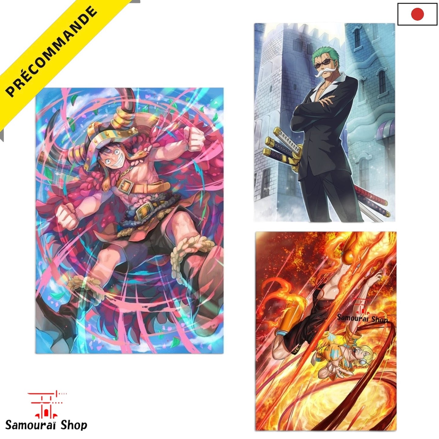 Précommande Pack Straw Hat Crew Trio 3 cartes Luffy, Zoro, Sanji